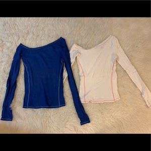 2 Armani Exchange Long Sleeve Shirts Blue White S